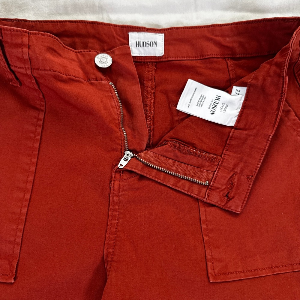 HUDSON High Rise Rust Red Utility Short Size 27 - Picture 4 of 5